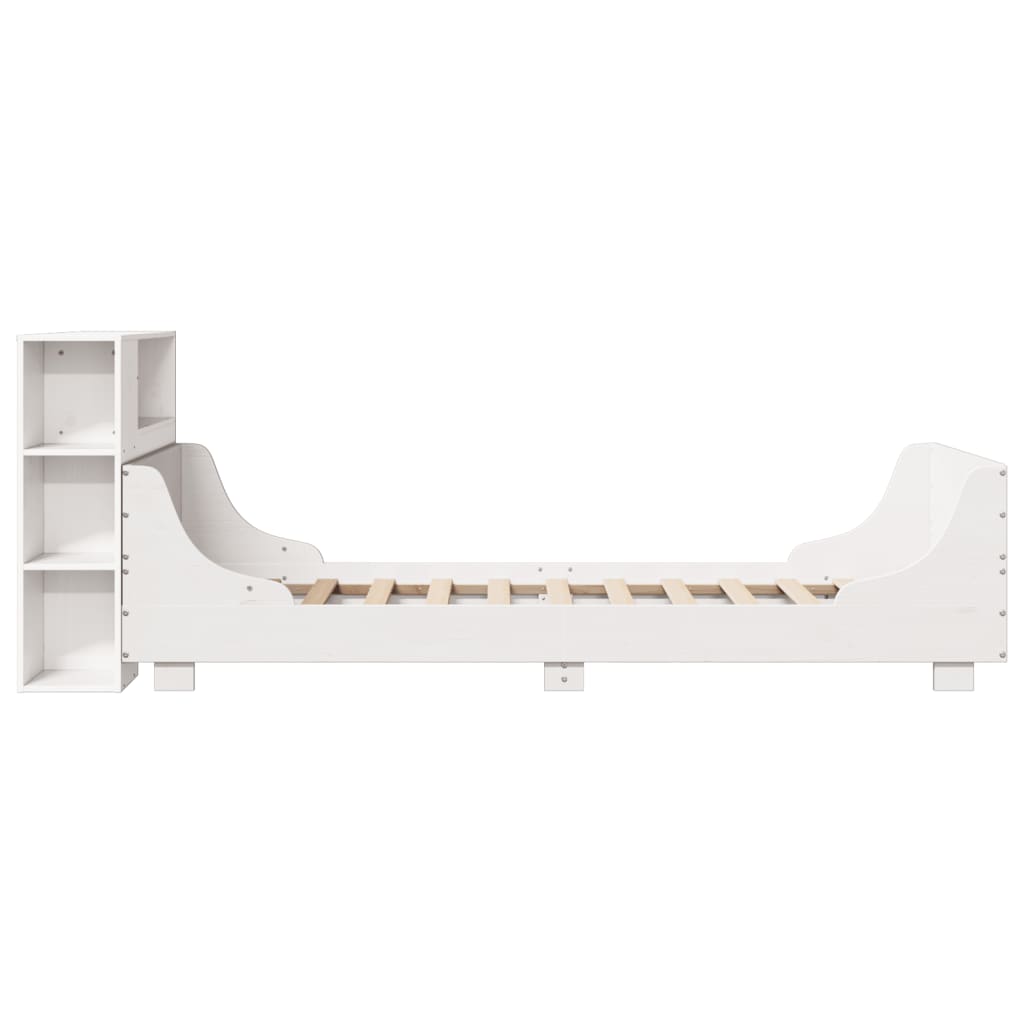 Cadre de lit sans matelas blanc 100x200 cm bois de pin massif - XIOS