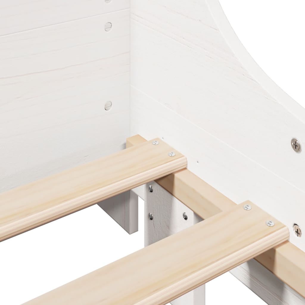 Cadre de lit sans matelas blanc 100x200 cm bois de pin massif - XIOS