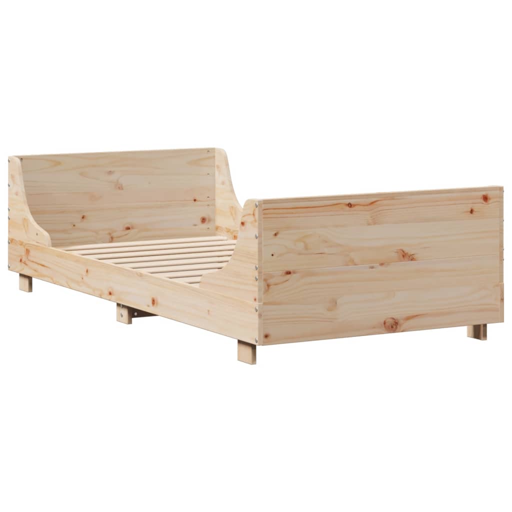 Cadre de lit sans matelas 90x200 cm bois de pin massif - XIOS