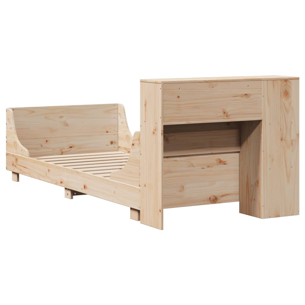 Cadre de lit sans matelas 90x200 cm bois de pin massif - XIOS