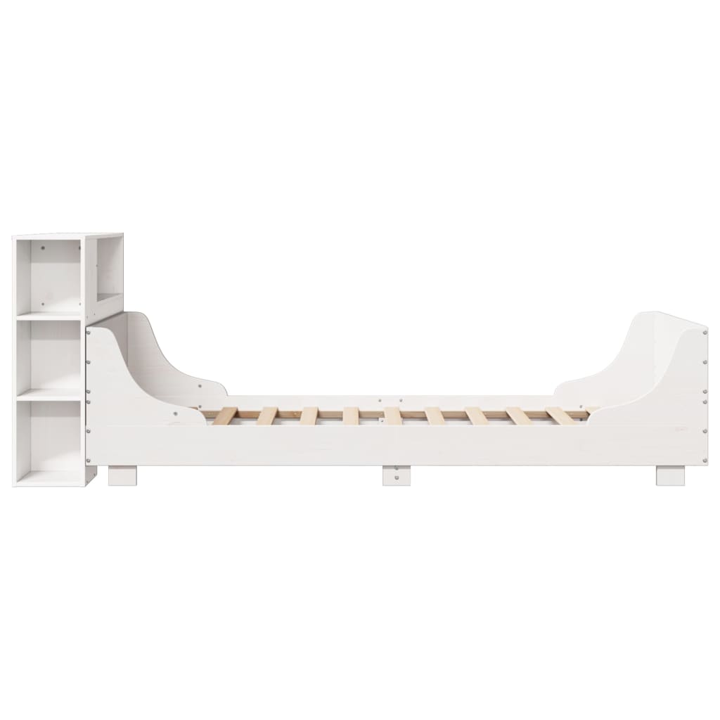 Cadre de lit sans matelas blanc 75x190 cm bois de pin massif - XIOS