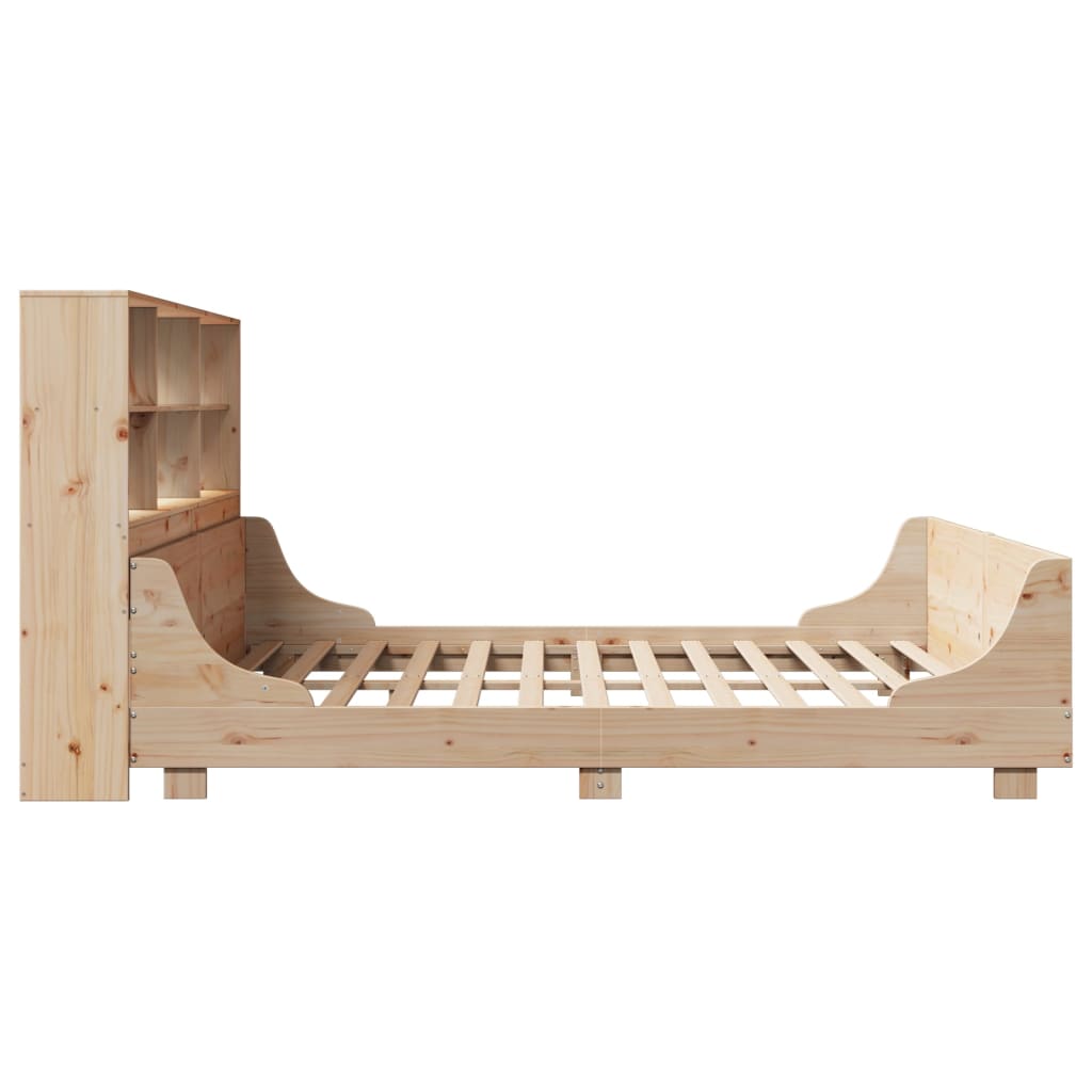 Lit bibliothèque sans matelas 180x200 cm bois massif - XIOS