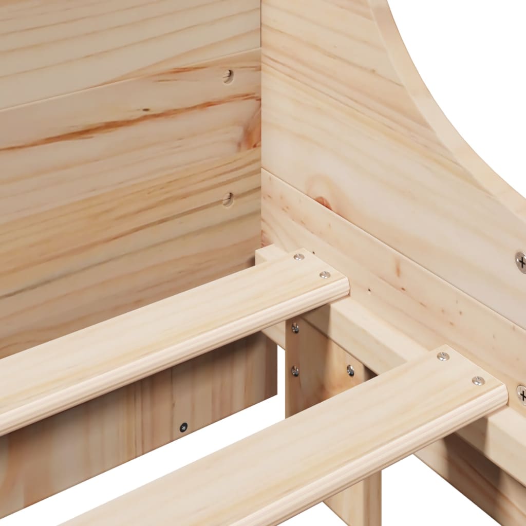 Lit bibliothèque sans matelas 140x200 cm bois massif - XIOS