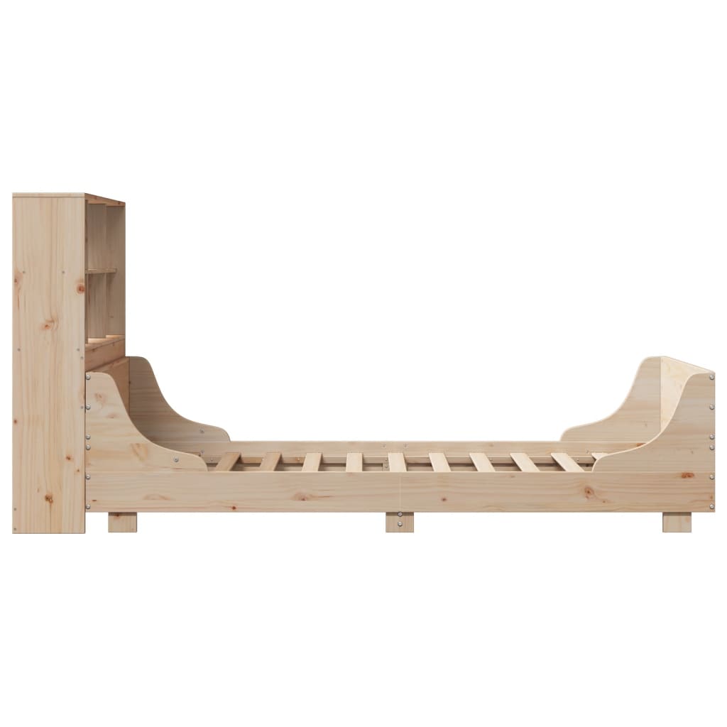 Lit bibliothèque sans matelas 90x200 cm bois massif - XIOS