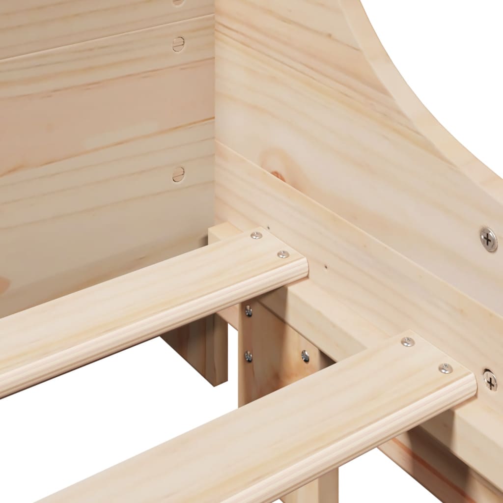 Lit bibliothèque sans matelas 90x200 cm bois massif - XIOS