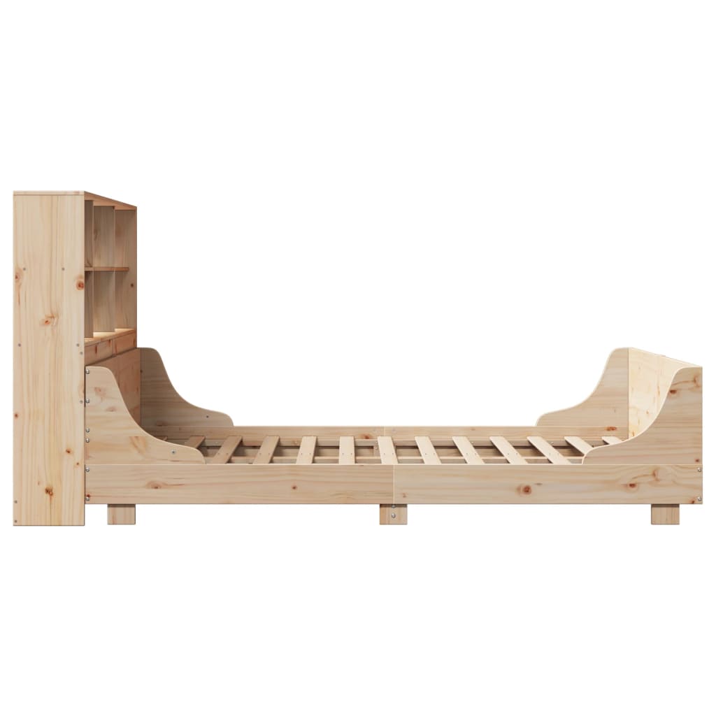 Lit bibliothèque sans matelas 120x190 cm bois massif - XIOS