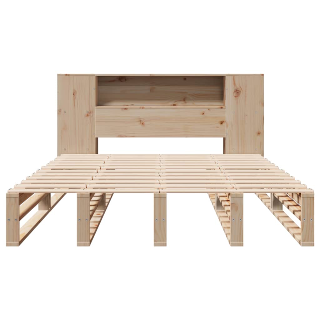 Lit bibliothèque sans matelas 120x190 cm bois massif - XIOS