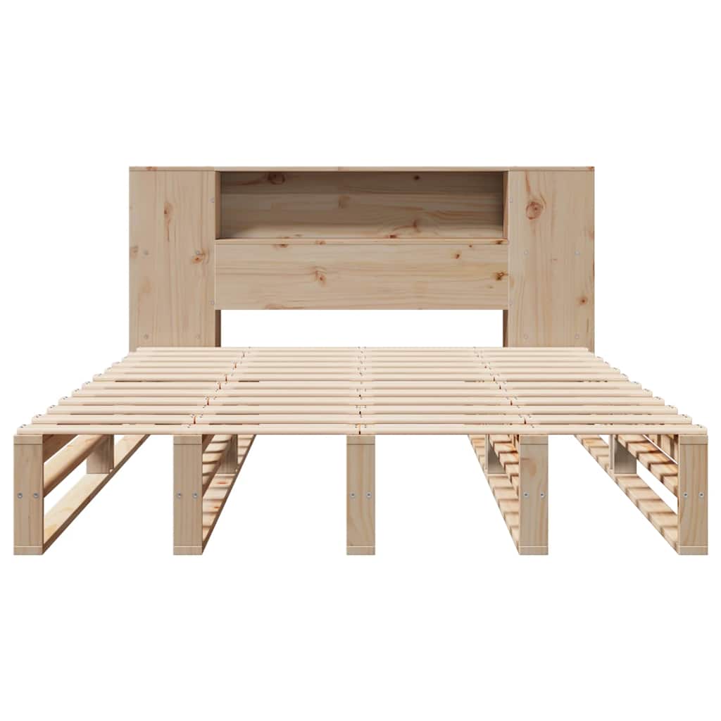 Lit bibliothèque sans matelas 135x190 cm bois massif - XIOS