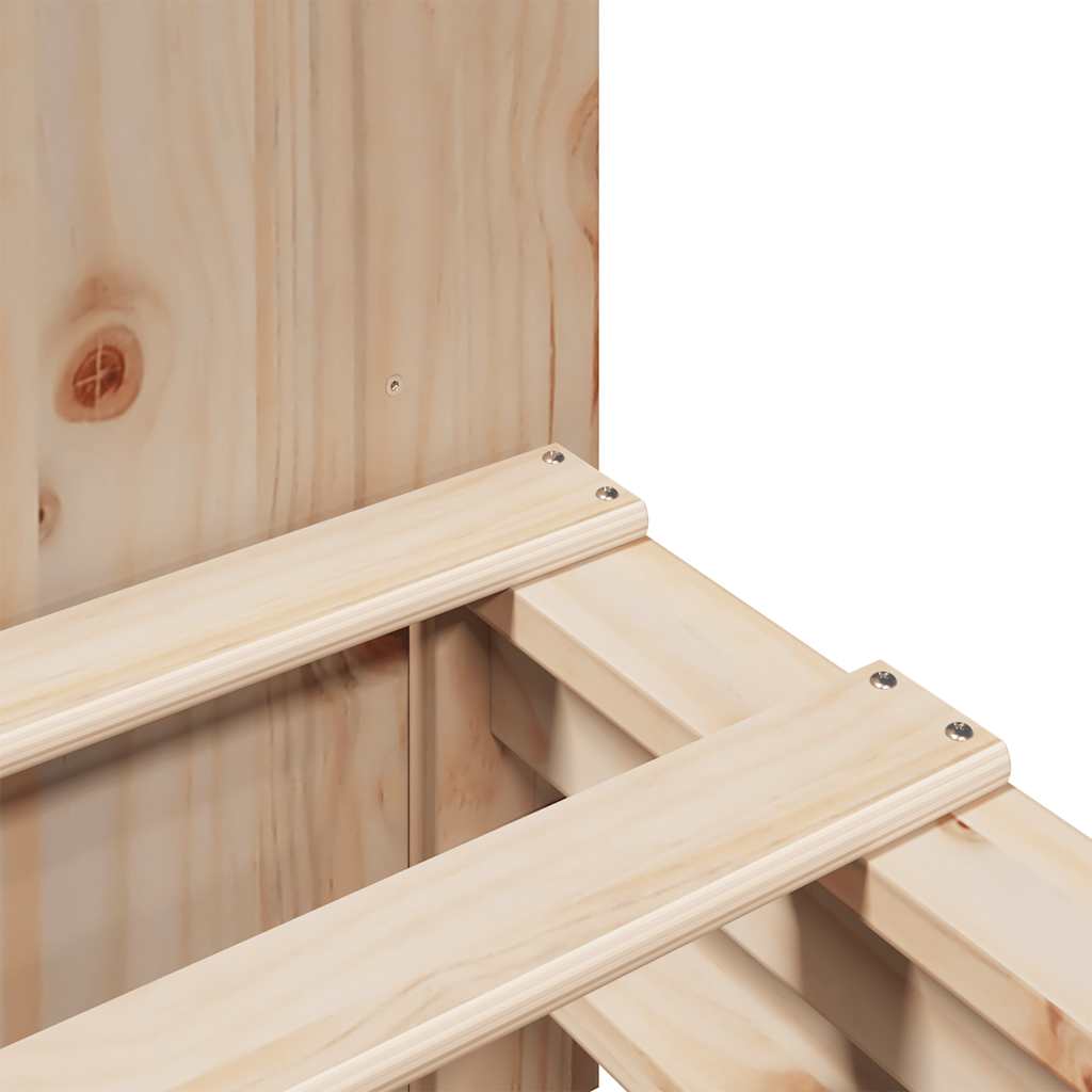 Lit bibliothèque sans matelas 135x190 cm bois massif - XIOS