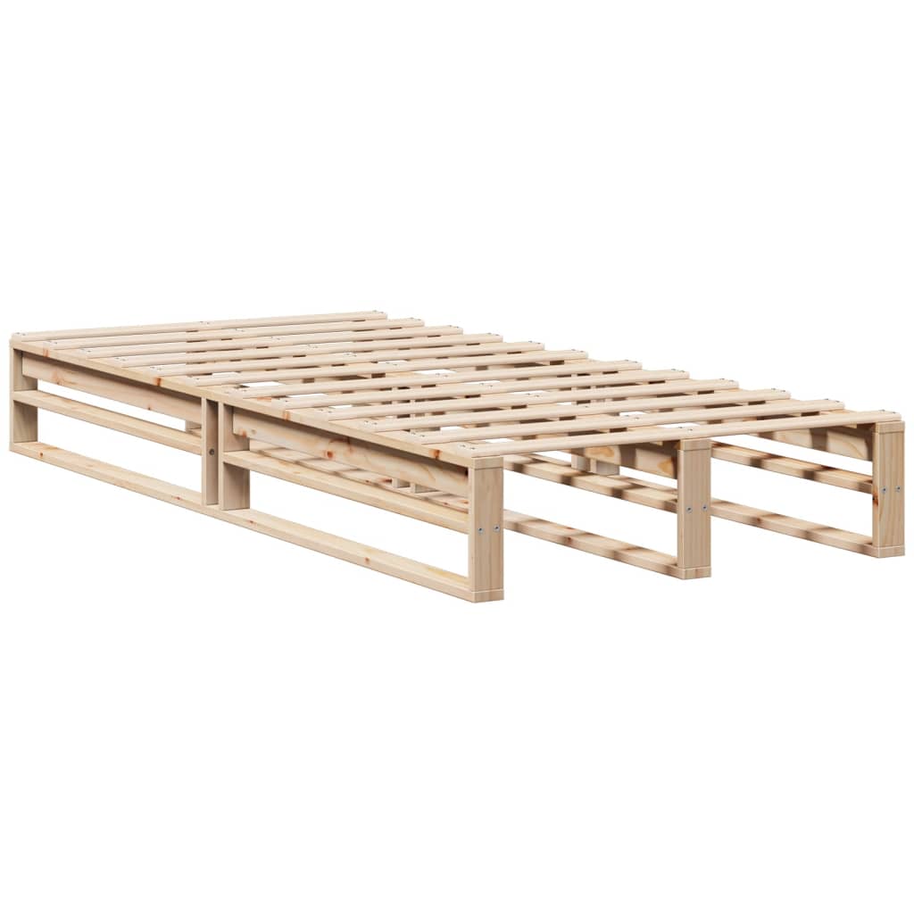 Lit bibliothèque sans matelas 90x200 cm bois massif - XIOS