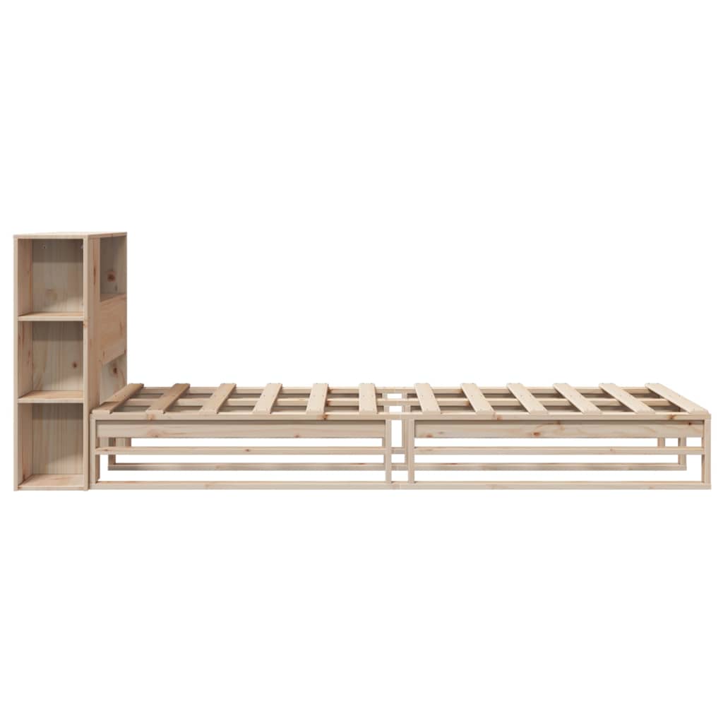 Lit bibliothèque sans matelas 90x200 cm bois massif - XIOS