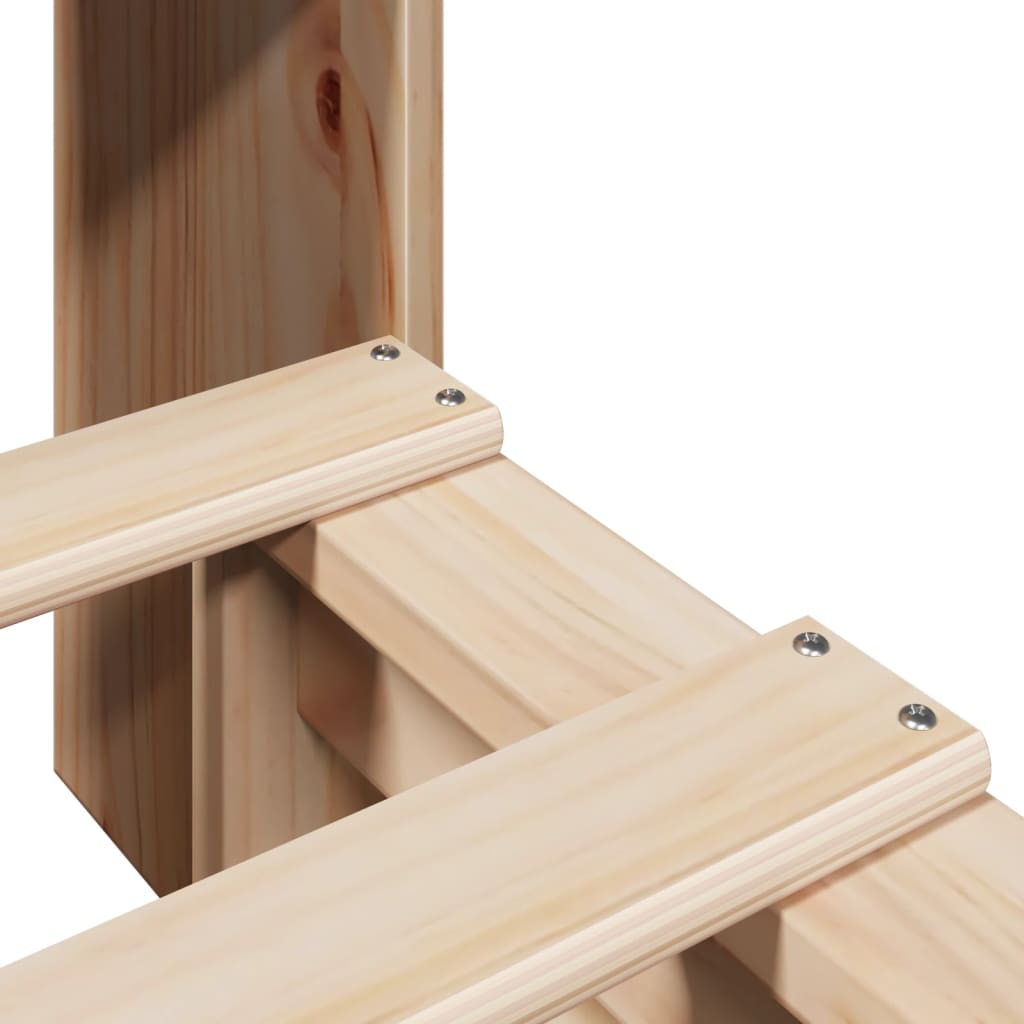 Lit bibliothèque sans matelas 90x200 cm bois massif - XIOS