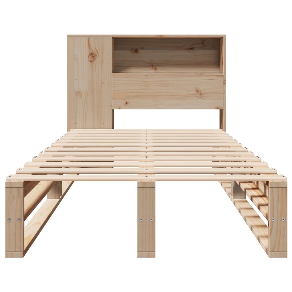 Lit bibliothèque sans matelas 90x190 cm bois massif - XIOS