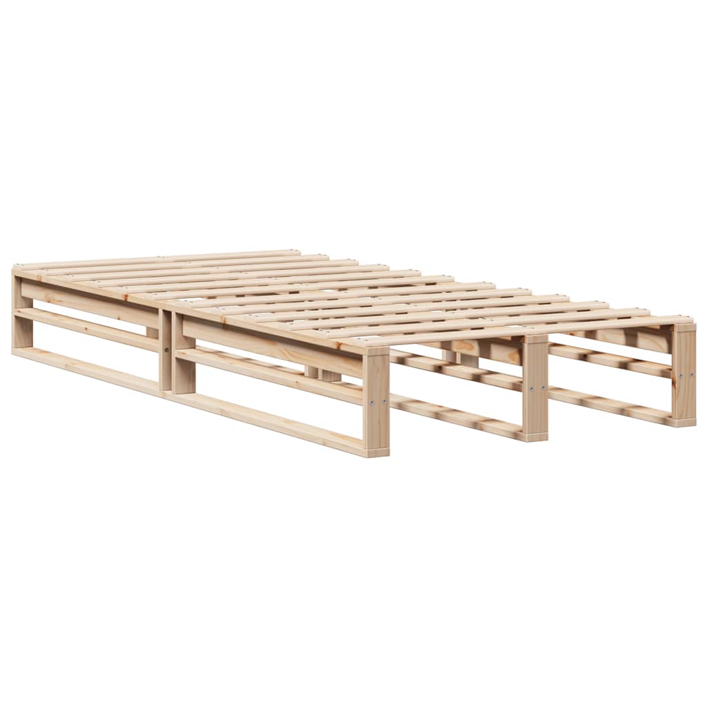 Lit bibliothèque sans matelas 90x200 cm bois massif - XIOS