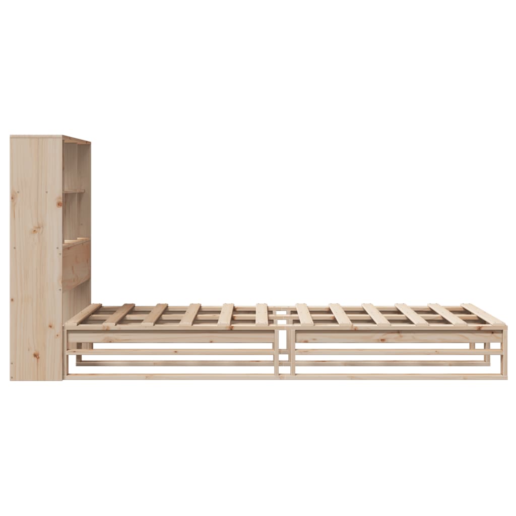 Lit bibliothèque sans matelas 90x200 cm bois massif - XIOS