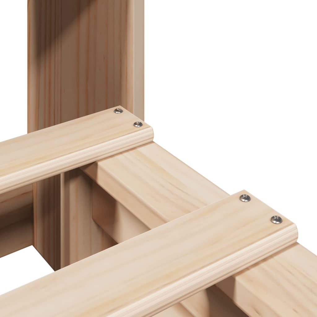 Lit bibliothèque sans matelas 90x200 cm bois massif - XIOS