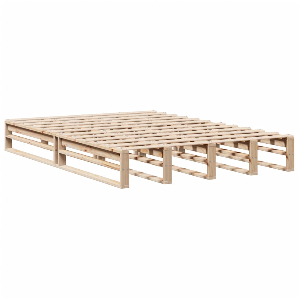Lit bibliothèque sans matelas 120x200 cm bois massif - XIOS