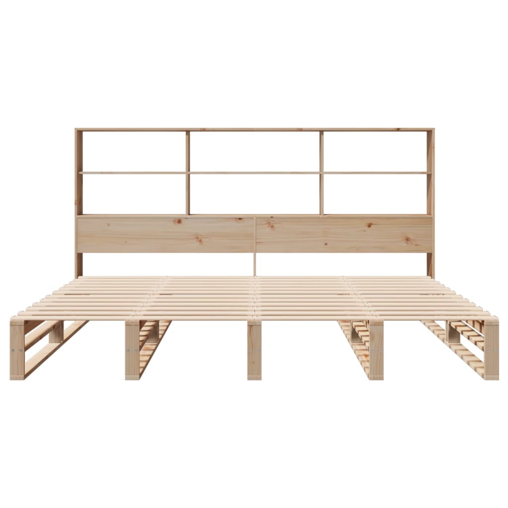 Lit bibliothèque sans matelas 180x200 cm bois massif - XIOS