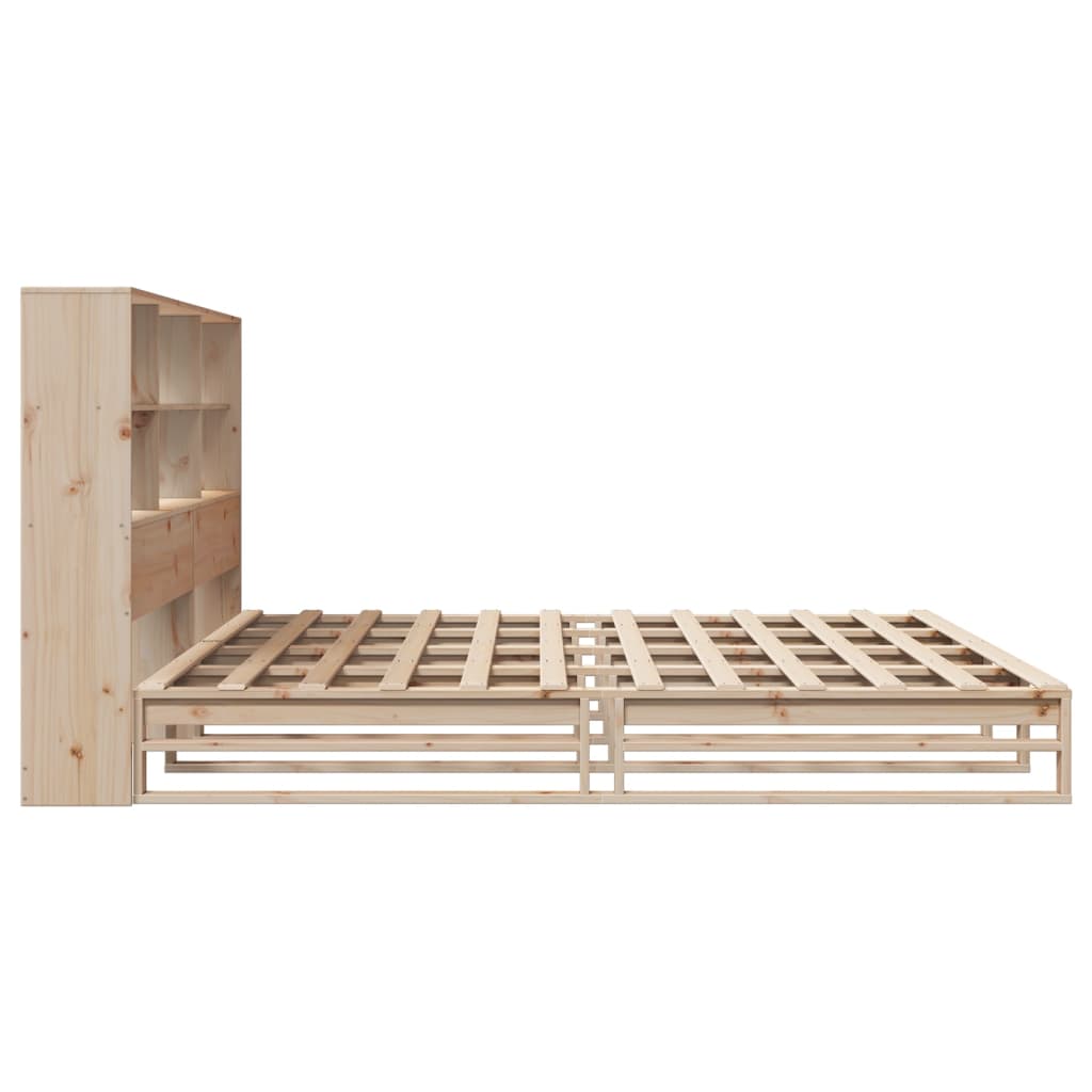 Lit bibliothèque sans matelas 180x200 cm bois massif - XIOS