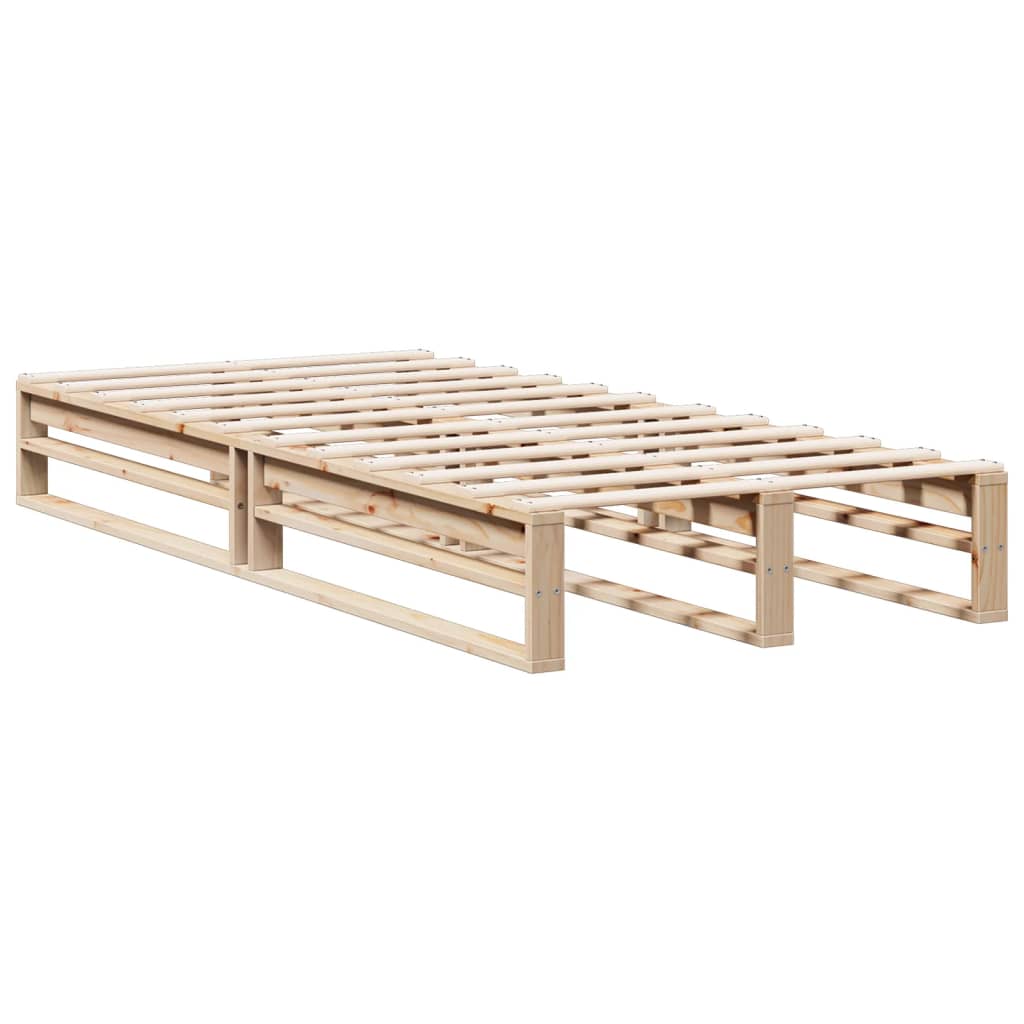 Lit bibliothèque sans matelas 90x200 cm bois de pin massif - XIOS