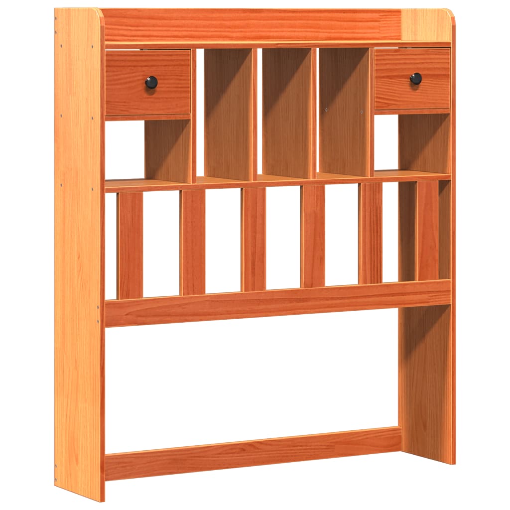 Lit bibliothèque sans matelas cire marron 100x200 cm pin massif - XIOS