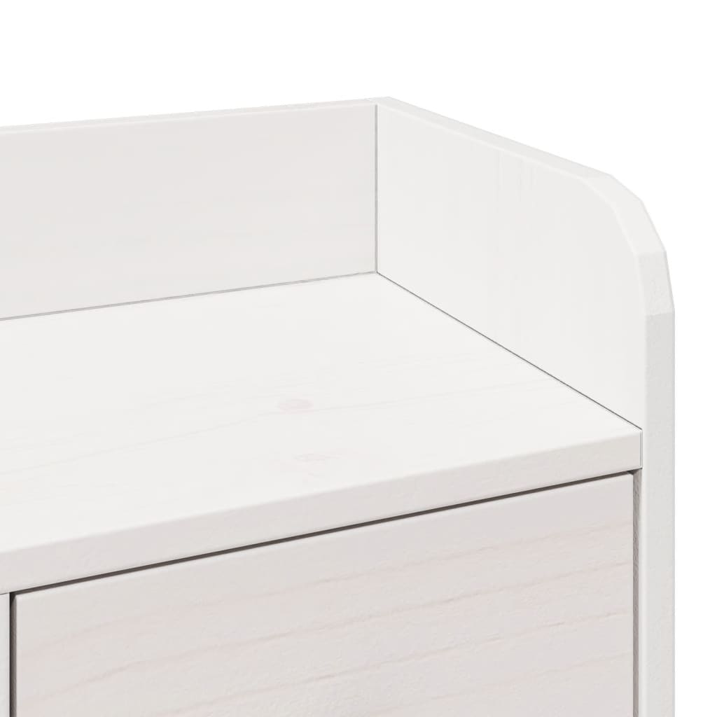 Lit bibliothèque sans matelas blanc 180x200 cm bois pin massif - XIOS