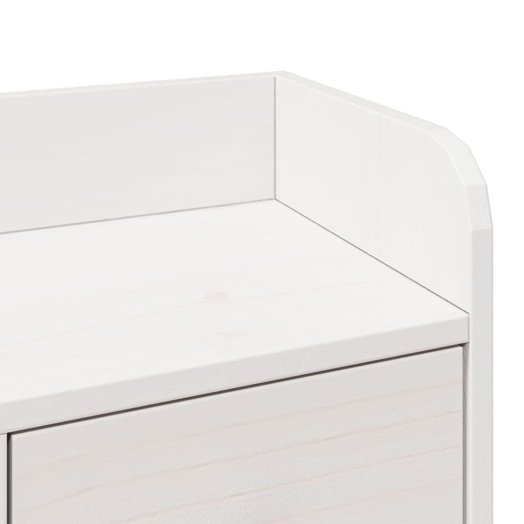 Lit bibliothèque sans matelas blanc 75x190cm bois de pin massif - XIOS