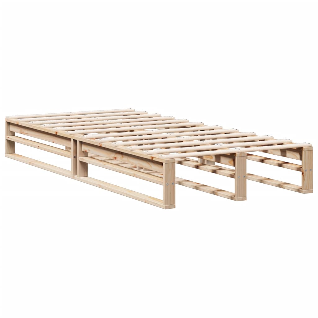 Lit bibliothèque sans matelas 90x190 cm bois de pin massif - XIOS