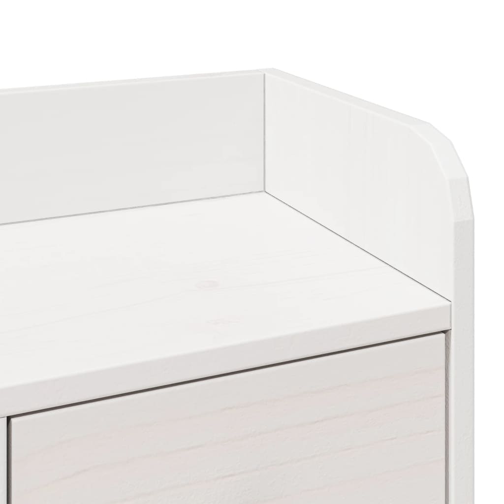 Lit bibliothèque sans matelas blanc 90x190cm bois de pin massif - XIOS