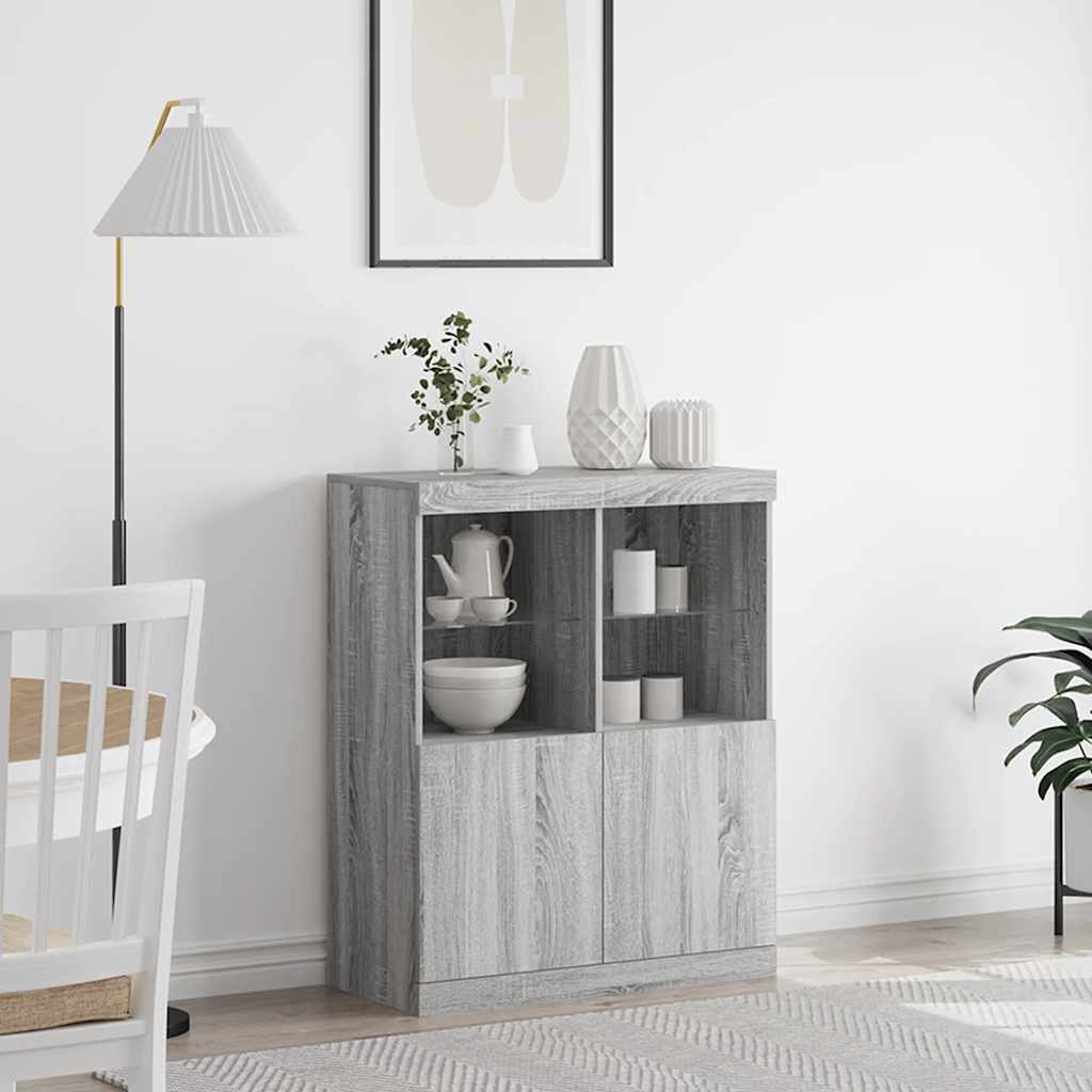 Buffet sonoma gris 81x37x100 cm bois d'ingénierie
