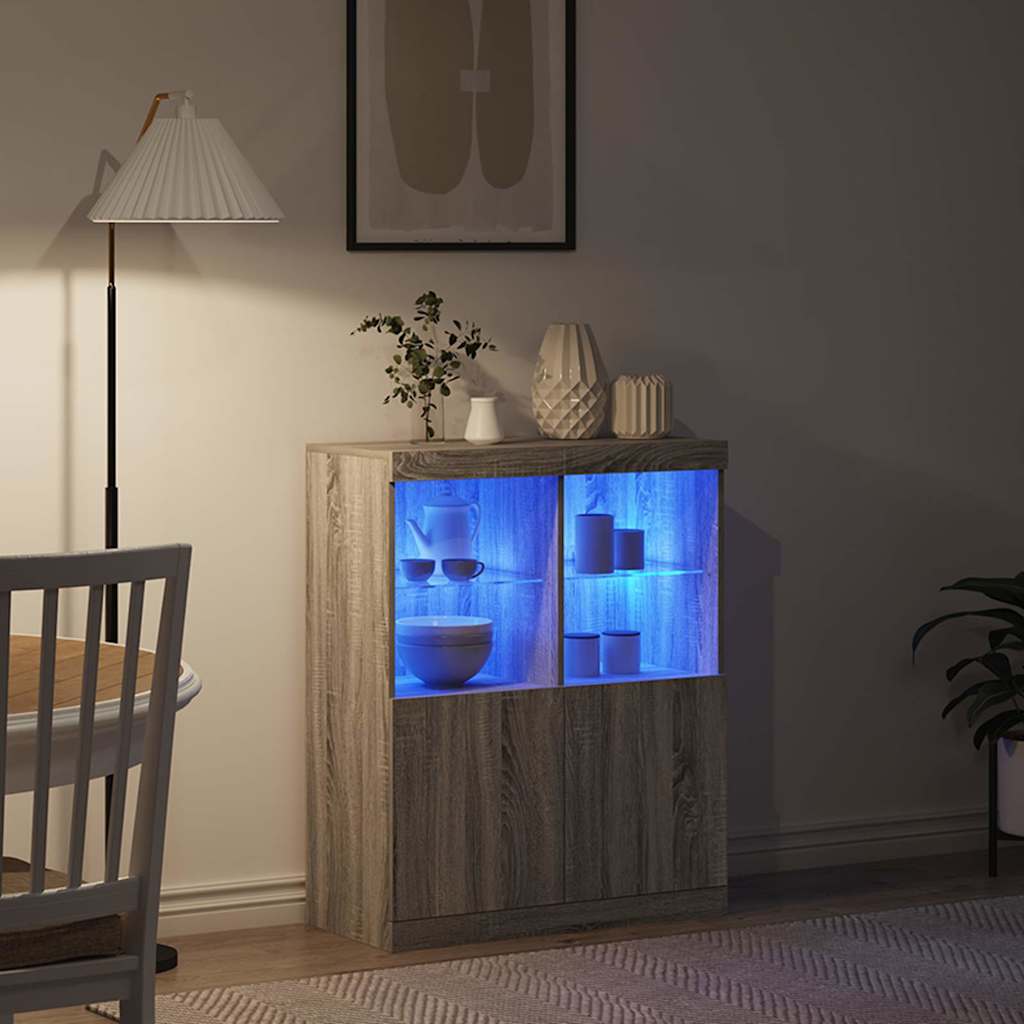Buffet sonoma gris 81x37x100 cm bois d'ingénierie
