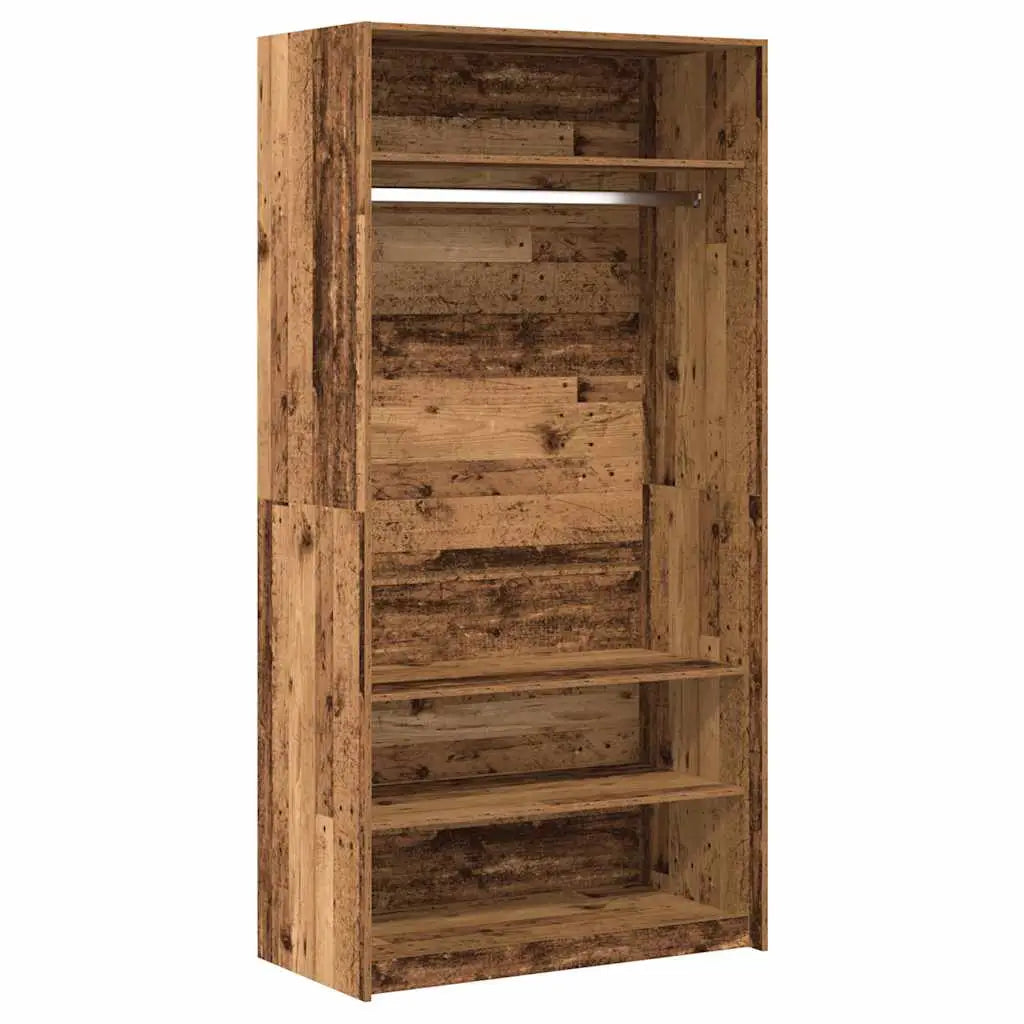 Garde-robe vieux bois 100x50x200 cm bois d’ingénierie - XIOS