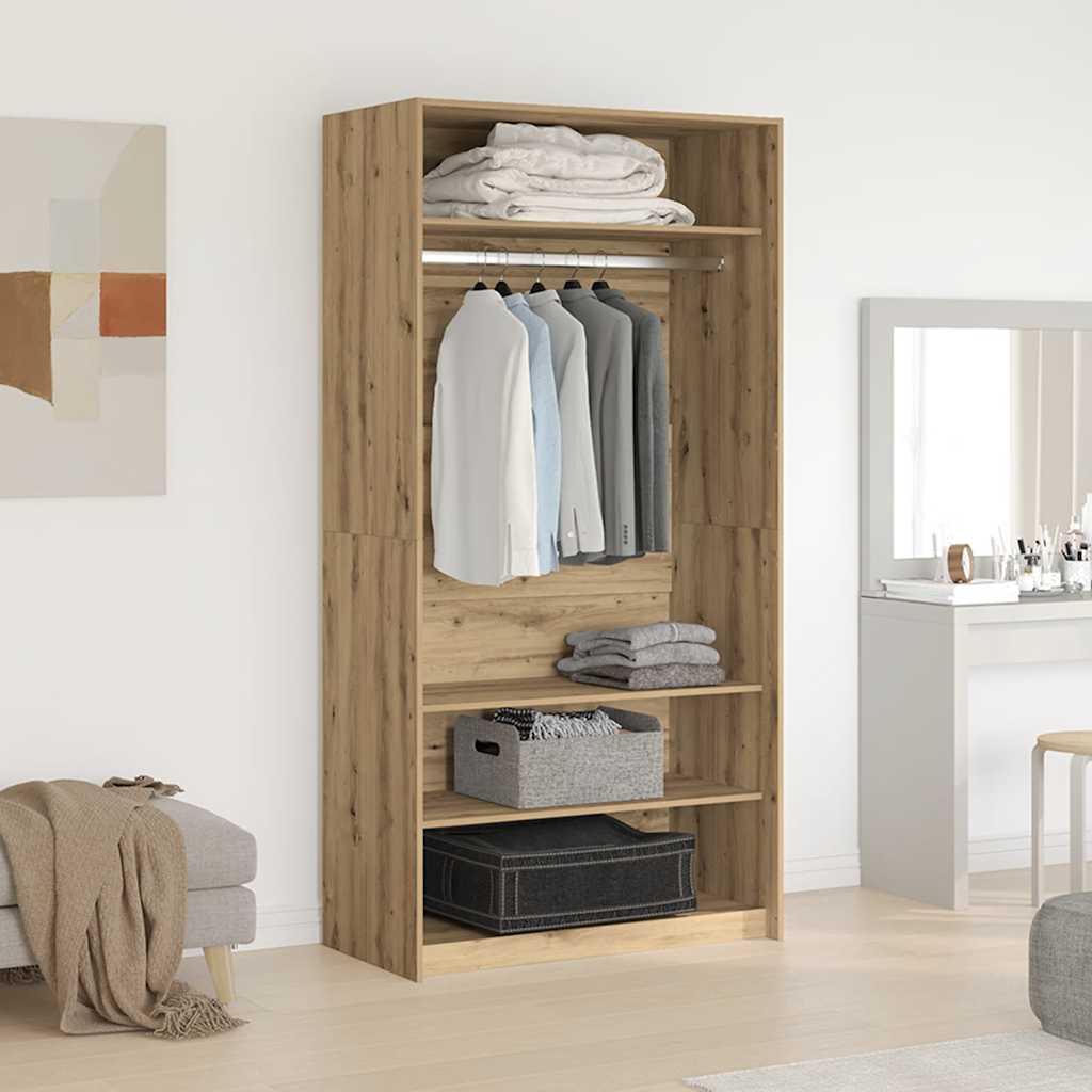 Garde-robe chêne artisanal 100x50x200 cm bois d'ingénierie - XIOS