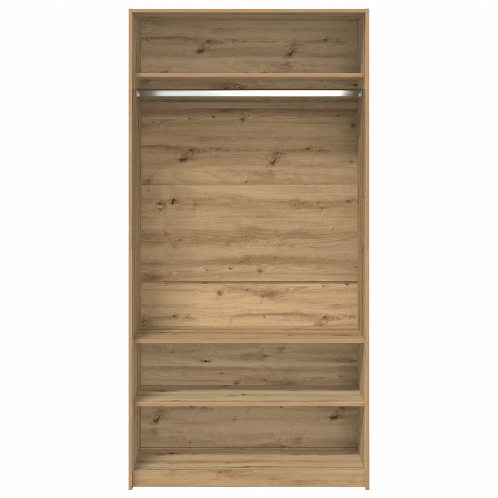 Garde-robe chêne artisanal 100x50x200 cm bois d'ingénierie - XIOS