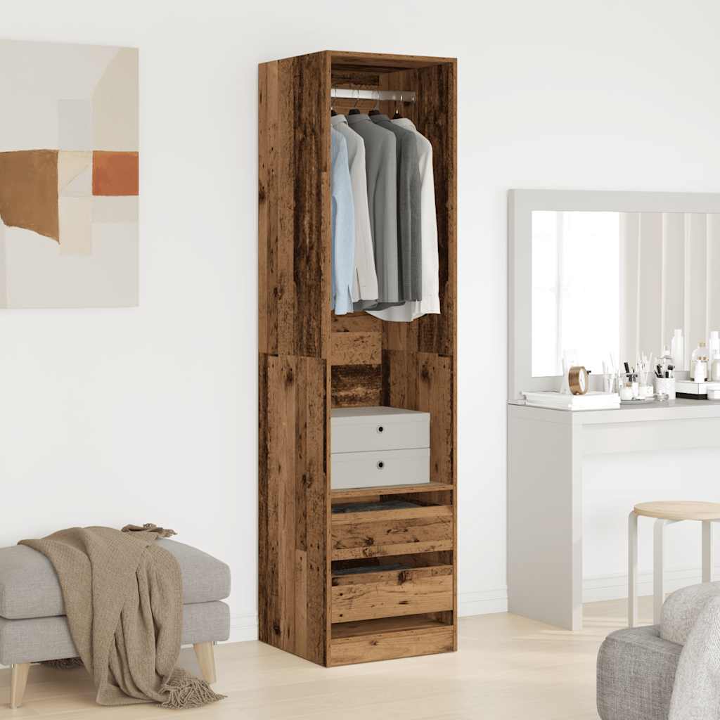 Garde-robe vieux bois 50x50x200 cm bois d'ingénierie - XIOS