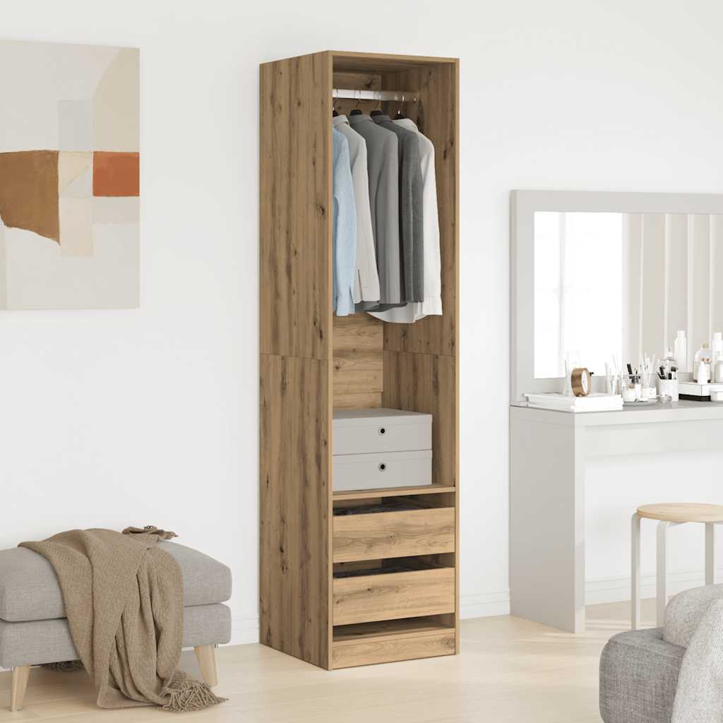 Garde-robe chêne artisanal 50x50x200 cm bois d'ingénierie - XIOS