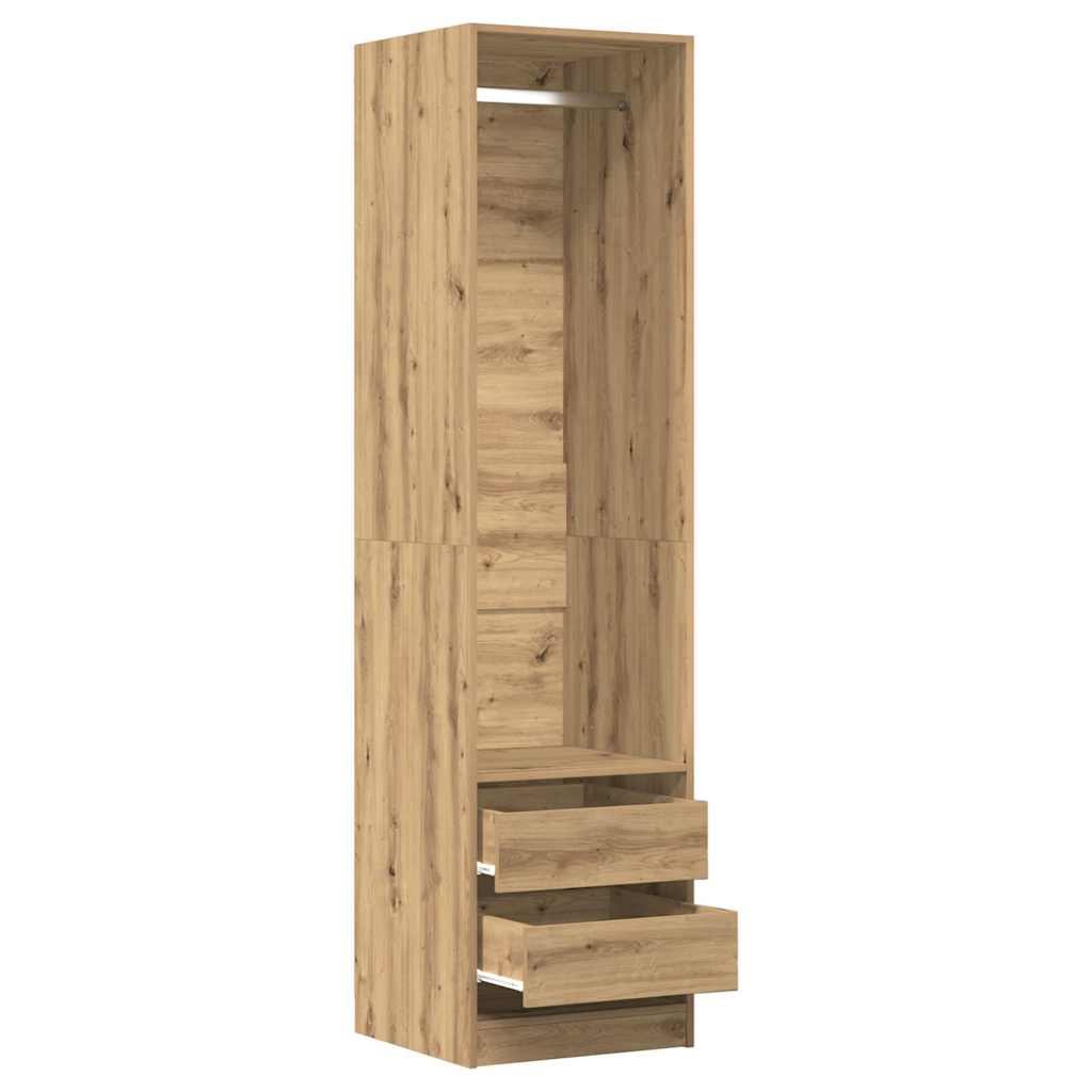 Garde-robe chêne artisanal 50x50x200 cm bois d'ingénierie - XIOS
