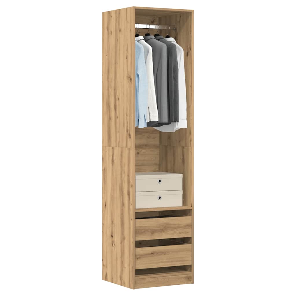 Garde-robe chêne artisanal 50x50x200 cm bois d'ingénierie - XIOS