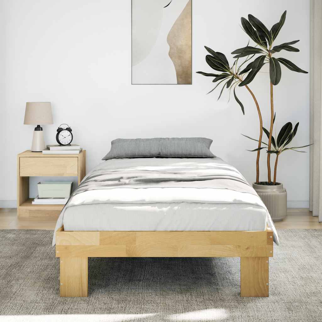 Cadre de lit sans matelas 90x200 cm bois massif de chêne - XIOS