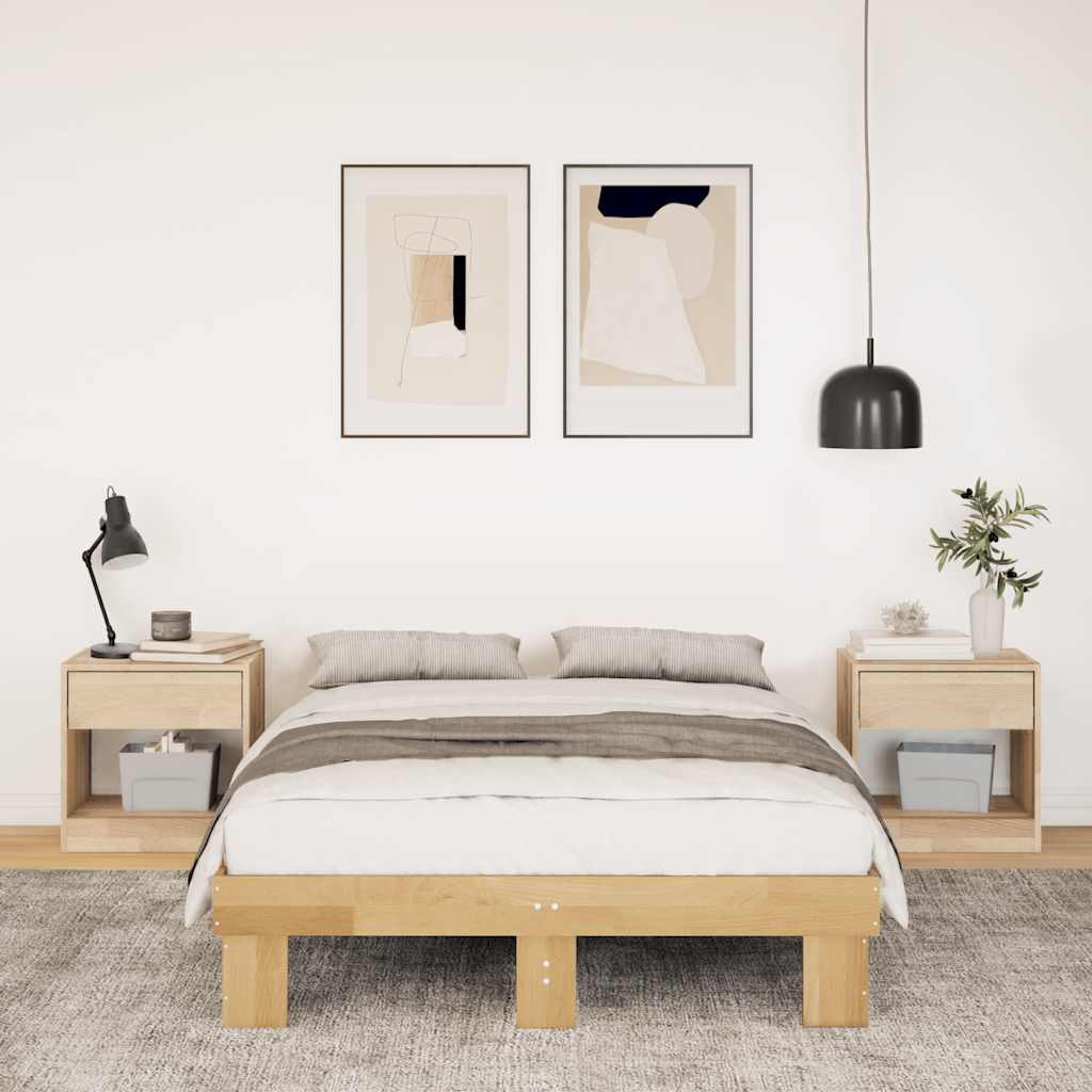 Cadre de lit sans matelas 120x200 cm bois massif de chêne - XIOS