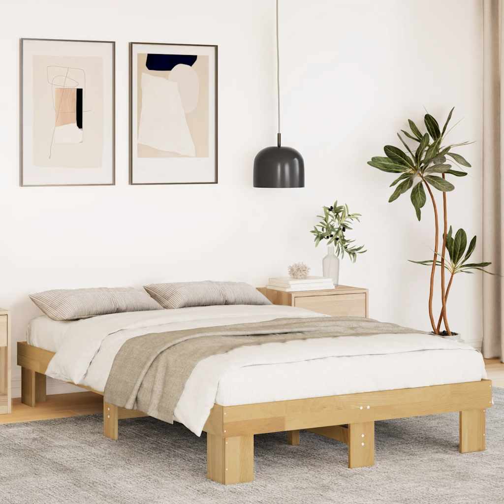 Cadre de lit sans matelas 120x200 cm bois massif de chêne - XIOS