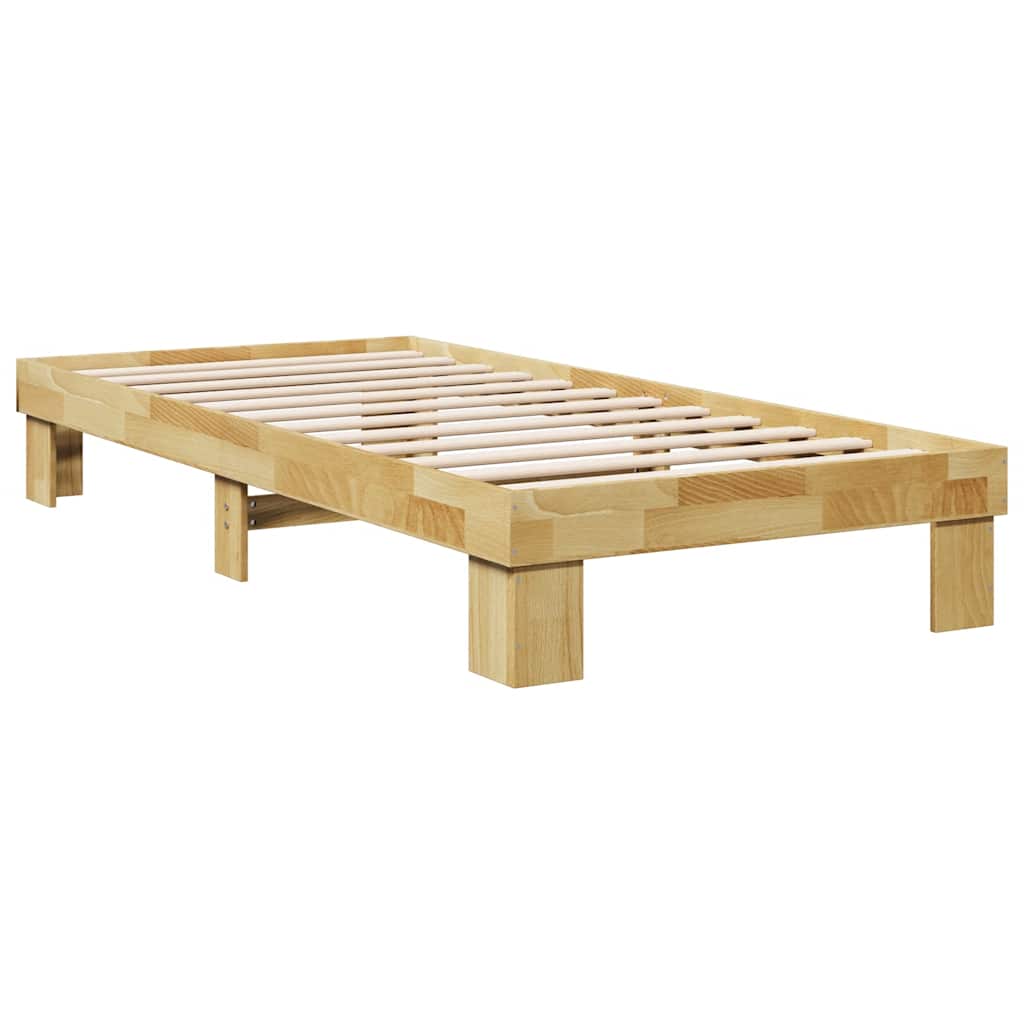 Cadre de lit sans matelas 75x190 cm bois massif de chêne - XIOS