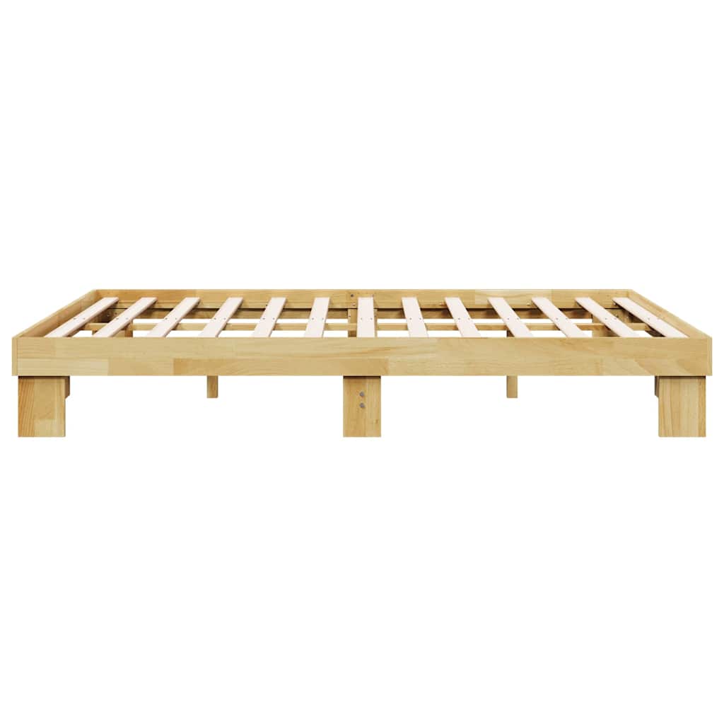Cadre de lit sans matelas 135x190 cm bois massif de chêne - XIOS