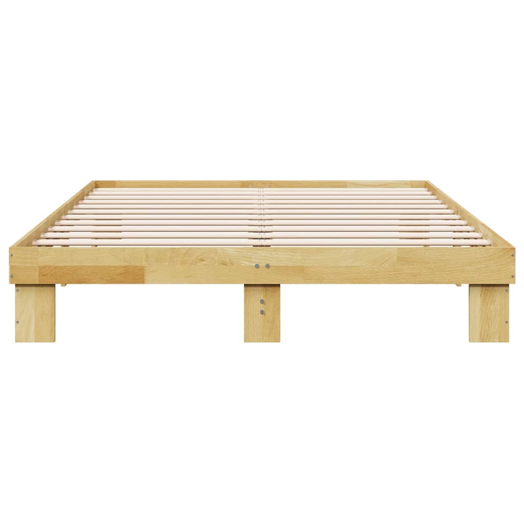 Cadre de lit sans matelas 140x190 cm bois massif de chêne - XIOS