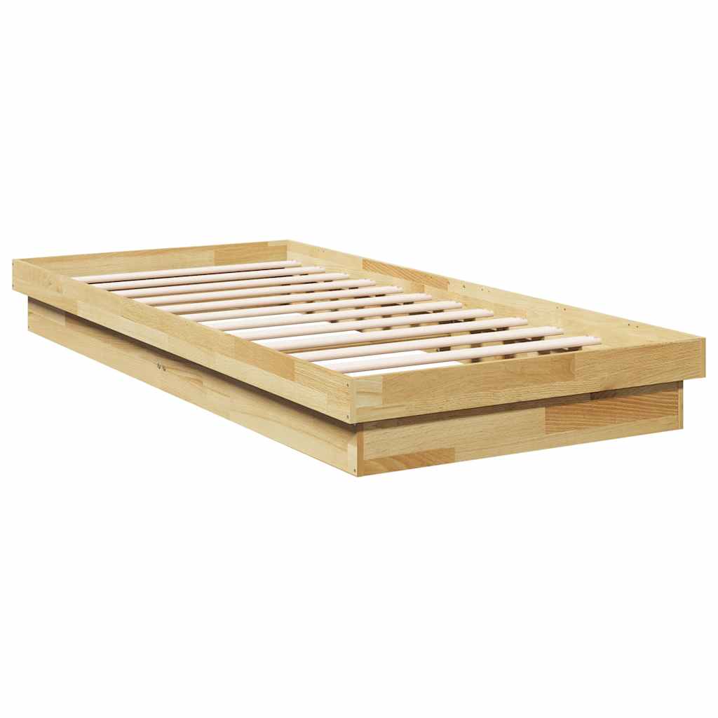 Cadre de lit sans matelas 100x200 cm bois massif de chêne - XIOS