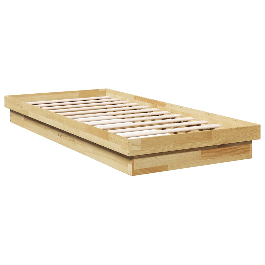Cadre de lit sans matelas 90x190 cm bois massif de chêne - XIOS