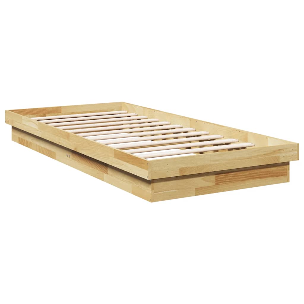 Cadre de lit sans matelas 90x190 cm bois massif de chêne - XIOS