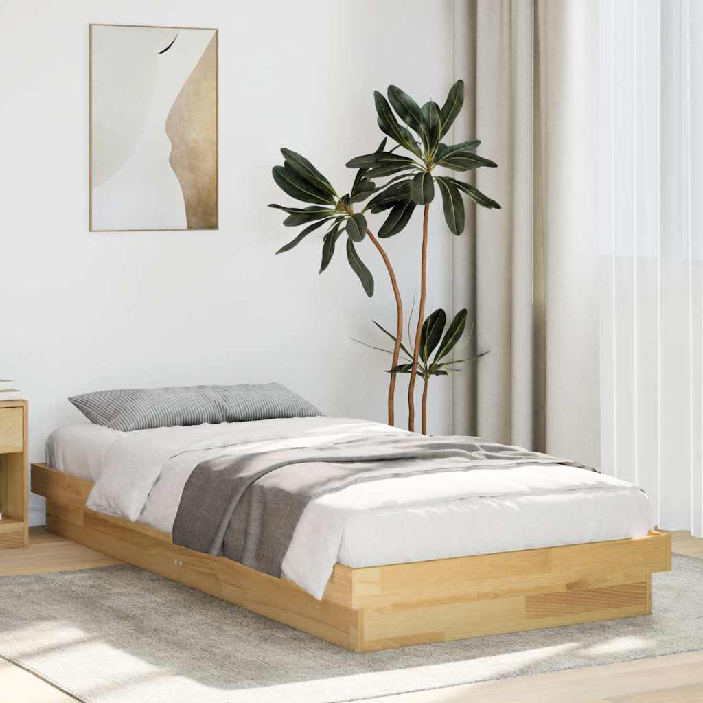Cadre de lit sans matelas 90x190 cm bois massif de chêne - XIOS