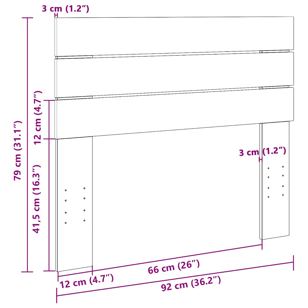 Tête de lit 90 cm bois massif de chêne - XIOS