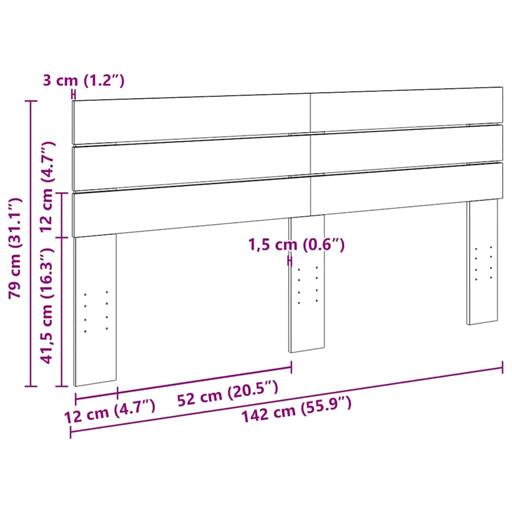 Tête de lit 140 cm bois massif de chêne - XIOS